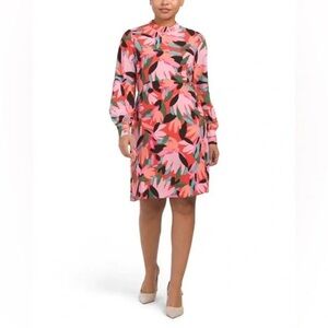 DONNA MORGAN | Printed Mini Dress Various Sizes Available Poppy Pink